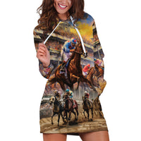 Kentucky Hosts Horse Races Watercolor Hoodie Dress - Wonder Print Shop