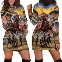 Kentucky Hosts Horse Races Watercolor Hoodie Dress - Wonder Print Shop