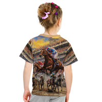 Kentucky Hosts Horse Races Watercolor Kid T Shirt - Wonder Print Shop