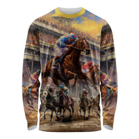 Kentucky Hosts Horse Races Watercolor Long Sleeve Shirt - Wonder Print Shop