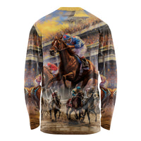 Kentucky Hosts Horse Races Watercolor Long Sleeve Shirt - Wonder Print Shop