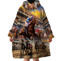 Kentucky Hosts Horse Races Watercolor Wearable Blanket Hoodie - Wonder Print Shop