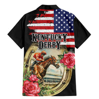 Kentucky Horseshoe Racing Rose Family Matching Mermaid Dress and Hawaiian Shirt Grunge American Flag Vintage Style - Wonder Print Shop