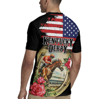 Kentucky Horseshoe Racing Rose Rugby Jersey Grunge American Flag Vintage Style - Wonder Print Shop