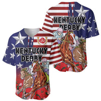 Kentucky Horses Racing Baseball Jersey Roses Road with US Flag Style