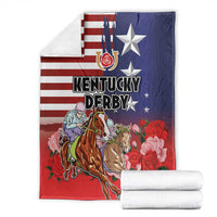 Kentucky Horses Racing Blanket Roses Road with US Flag Style