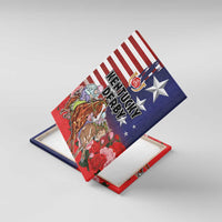 Kentucky Horses Racing Canvas Wall Art Roses Road with US Flag Style