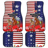 Kentucky Horses Racing Car Mats Roses Road with US Flag Style