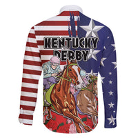 Kentucky Horses Racing Family Matching Tank Maxi Dress and Hawaiian Shirt Roses Road with US Flag Style