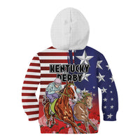 Kentucky Horses Racing Kid Hoodie Roses Road with US Flag Style