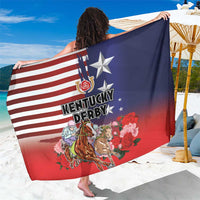 Kentucky Horses Racing Sarong Roses Road with US Flag Style