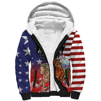 Kentucky Horses Racing Sherpa Hoodie Roses Road with US Flag Style