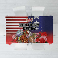 Kentucky Horses Racing Tablecloth Roses Road with US Flag Style
