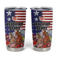 Kentucky Horses Racing Tumbler Cup Roses Road with US Flag Style