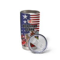Kentucky Horses Racing Tumbler Cup Roses Road with US Flag Style