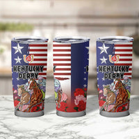 Kentucky Horses Racing Tumbler Cup Roses Road with US Flag Style