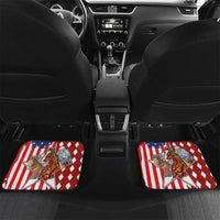 Kentucky Horses Racing Car Mats US Flag Grunge and Diamond Pattern Red Color
