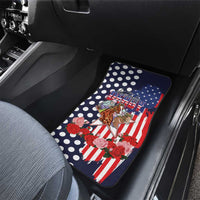Kentucky Horses Racing Car Mats US Flag Grunge and Dot Pattern Blue Color