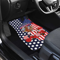 Kentucky Horses Racing Car Mats US Flag Grunge and Dot Pattern Blue Color