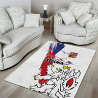 Czechia Independence Day Area Rug National Flag Brush Style and Bohemia Lion