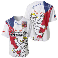 Czechia Independence Day Baseball Jersey National Flag Brush Style and Bohemia Lion