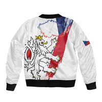 Czechia Independence Day Bomber Jacket National Flag Brush Style and Bohemia Lion