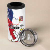 Czechia Independence Day 4 in 1 Can Cooler Tumbler National Flag Brush Style and Bohemia Lion