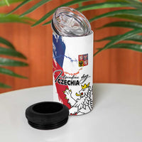 Czechia Independence Day 4 in 1 Can Cooler Tumbler National Flag Brush Style and Bohemia Lion