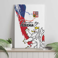 Czechia Independence Day Canvas Wall Art National Flag Brush Style and Bohemia Lion