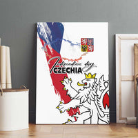 Czechia Independence Day Canvas Wall Art National Flag Brush Style and Bohemia Lion