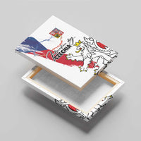 Czechia Independence Day Canvas Wall Art National Flag Brush Style and Bohemia Lion