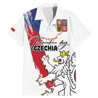 Czechia Independence Day Family Matching Mermaid Dress and Hawaiian Shirt National Flag Brush Style and Bohemia Lion