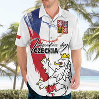 Czechia Independence Day Hawaiian Shirt National Flag Brush Style and Bohemia Lion
