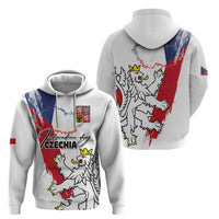 Czechia Independence Day Hoodie National Flag Brush Style and Bohemia Lion
