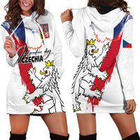 Czechia Independence Day Hoodie Dress National Flag Brush Style and Bohemia Lion