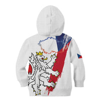 Czechia Independence Day Kid Hoodie National Flag Brush Style and Bohemia Lion