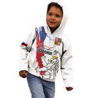 Czechia Independence Day Kid Hoodie National Flag Brush Style and Bohemia Lion