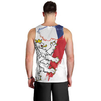 Czechia Independence Day Men Tank Top National Flag Brush Style and Bohemia Lion
