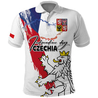 Czechia Independence Day Polo Shirt National Flag Brush Style and Bohemia Lion
