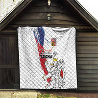 Czechia Independence Day Quilt National Flag Brush Style and Bohemia Lion
