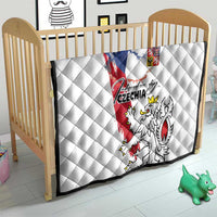 Czechia Independence Day Quilt National Flag Brush Style and Bohemia Lion