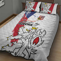 Czechia Independence Day Quilt Bed Set National Flag Brush Style and Bohemia Lion