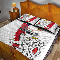 Czechia Independence Day Quilt Bed Set National Flag Brush Style and Bohemia Lion
