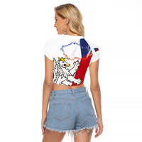 Czechia Independence Day Raglan Cropped T Shirt National Flag Brush Style and Bohemia Lion