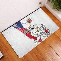 Czechia Independence Day Rubber Doormat National Flag Brush Style and Bohemia Lion