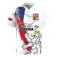 Czechia Independence Day Rugby Jersey National Flag Brush Style and Bohemia Lion