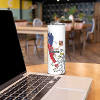 Czechia Independence Day Skinny Tumbler National Flag Brush Style and Bohemia Lion