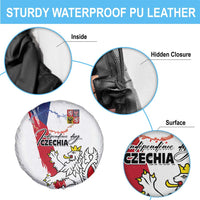 Czechia Independence Day Spare Tire Cover National Flag Brush Style and Bohemia Lion
