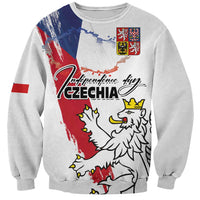 Czechia Independence Day Sweatshirt National Flag Brush Style and Bohemia Lion