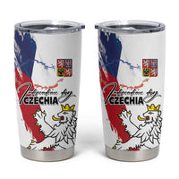 Czechia Independence Day Tumbler Cup National Flag Brush Style and Bohemia Lion